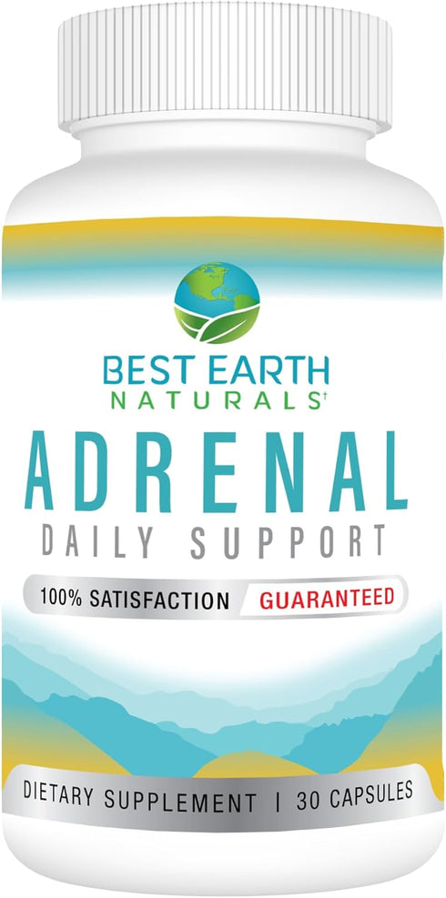 Best Earth Naturals - Adrenal Support for Adults - Holy Basil, B C Vitamins, L-Tyrosine, Rhodiola Rosea Root, Ashwagandha Supplements for Cortisol...