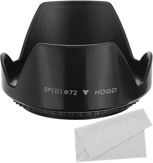 PATIKIL 72mm Camera Lens Hood, Flower Lens Hood Protector with Cloth for Anti-Reflection Blocks Excess Sunlight Enhance Camera Photography for Nik...