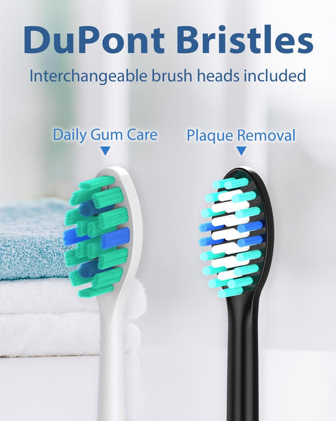 Electric Toothbrush for Adults, Sonic Rechargeable Toothbrush with 5 Modes and 42,000 VPM, 3 Brush Heads Travel Electric Toothbrush Fast Charge fo...