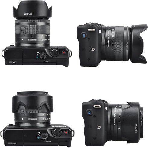 EW-53 Lens Hood and 49mm Lens Cap Compatible for Canon M50II M50 M6 kit EF-M 15-45mm F/3.5-6.3 Lens (1+1 Pack)...