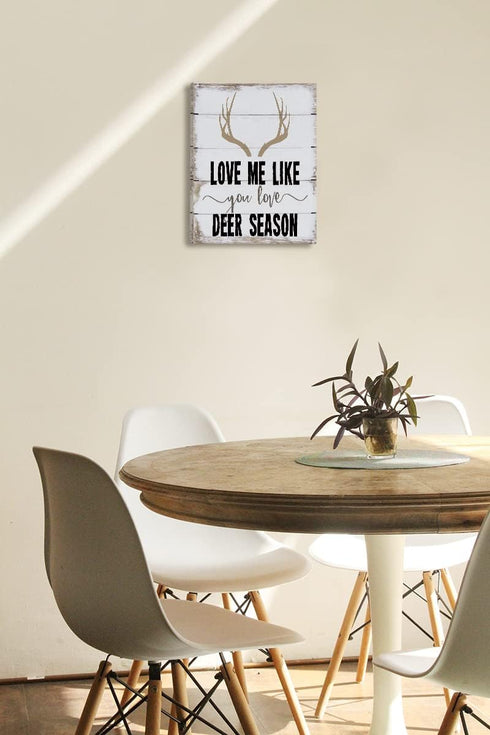 Love Me Like You Love Deer Season Canvas Wall Art Prints,Gift for Couples Paintings Prints,11x14 inches Artwork For Wedding Anniversary Themed Dec...