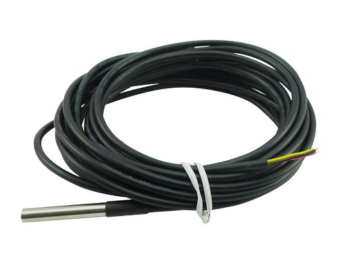 2PCS DS18B20 Waterproof Stainless Steel Temperature Sensor Digital Temperature Probe Sensor Cable Temperature Range (-55?~ +125?) 6 * 50mm 5 Meter...