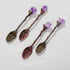 2pcs Retro Crystal Antique Spoon Coffee Spoon Tea Spoon,Amethyst Crystal Alloy Spoons,Mini Ice Cream Decorative Spoons, for Home Office...