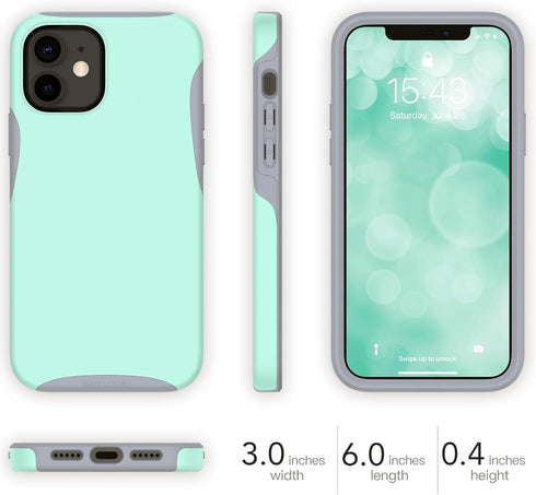 TEAM LUXURY for iPhone 12 Case/iPhone 12 Pro Case, Shockproof Rugged Protective Phone Cover - Wireless Charging Compatible - (Soft Mint)...
