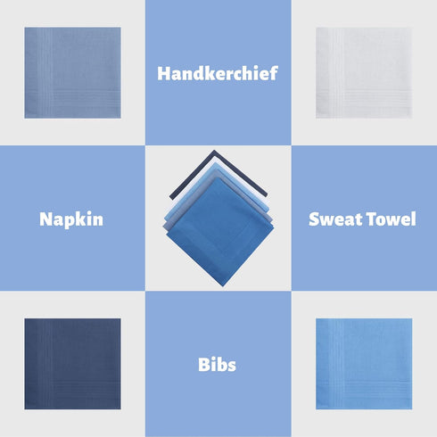Giantree 5 Pcs Cotton Handkerchiefs for men, Classic Pocket Squares Set Soft Mens Hankies Handkerchiefs 15.8" x 15.8" 5 Colors...