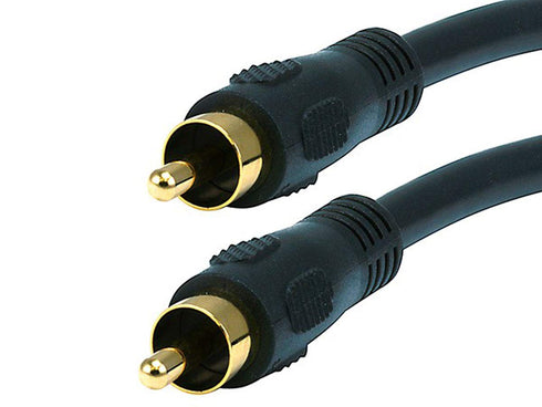 Monoprice Audio/Video Coaxial Cable - RCA Male to Male, RG-59U, 75ohm, 6 Feet, Black...