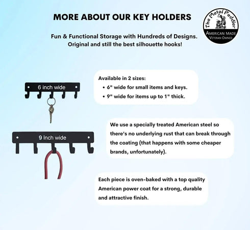 Miniature Schnauzer (Natural Ears) - Key Holder & Dog Leash Hanger for Wall - Large 9 inch Wide with 5 Hooks - Made in USA...