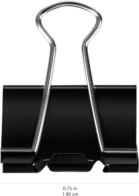 Amazon Basics Binder Paper Clips, Small Clip, 144 Count, 12 Pack of 12, Black...