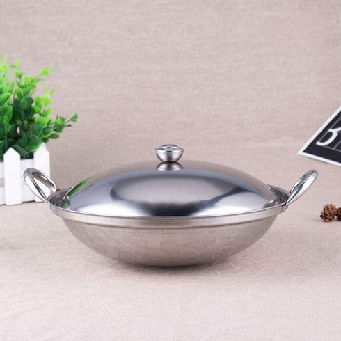 Ciieeo Shabu Shabu Hot Pot Pot Stainless Steel Dry Pot Camping Stove Stock Cooking Pot Seafood Pot Alcohol Stove Pan Noodle Ramen Pot Chef Wok wit...