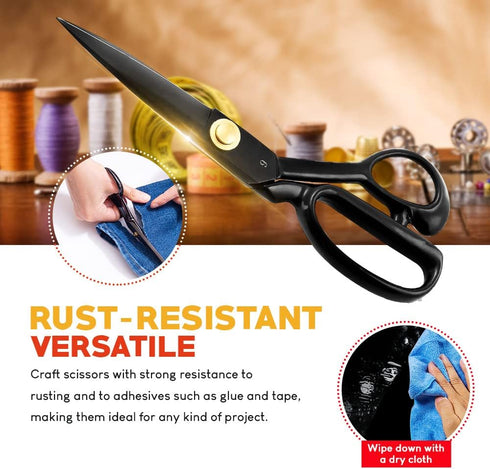 Fabric Scissors Professional (9-inch), Premium Scissors for Fabric Cutting with Bonus Measuring Tape - Made of High Density Carbon Steel Shears, S...