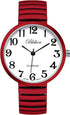 Blekon Collections New Super Large Face Stretch Band Japanese Movement PC21J Fashion Watch (Red)...