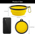 3 Collapsible Silicone Dog Bowl, Foldable Expandable Cup Dish for Small Pet Cat Food Water Feeding Portable Travel Bowl, Free Pet ID-Tag (S/Yellow...