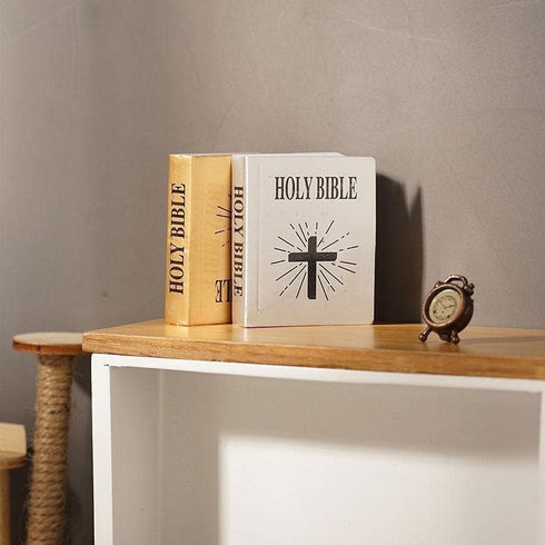 Brown Mini Bible Pocket Book Dollhouse Miniature Book Bookshelf Bedroom Library Accessories?Dollhouse Furniture, Miniature Dollhouse Accessories,D...