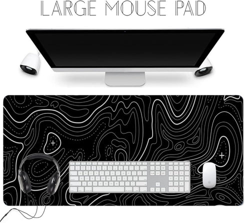 Mouse Pad, Mouse Pad Topographic Mouse Pad Large Gaming Mouse Pad Large Mouse Pad XL Mouse Mat Desk Map Non-Slip Water-Resistant(23.6"x11.8"x0.1")...