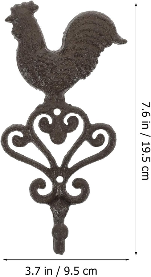 Cabilock Chickens Wall Hook Rooster Wall Hook Wall Mounted Iron Hook Vintage Farmhouse Wall Hook Animal Hanger Country Wall Hooks Coat or Key Hold...