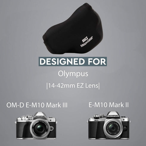MegaGear Ultra Light Neoprene Camera Case compatible with Olympus OM-D E-M10 Mark III, E-M10 Mark II (14-42mm EZ Lens)...