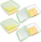 4 Pcs Cheese Container For Refrigerator, Plastic Cheese Slice Holder with Lids, Sliced Cheese Keeper For Fridge, Airtight Cheese Box for Refrigera...