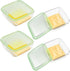 4 Pcs Cheese Container For Refrigerator, Plastic Cheese Slice Holder with Lids, Sliced Cheese Keeper For Fridge, Airtight Cheese Box for Refrigera...