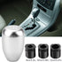5 Speed Car Gear Shift Knob, Manual Gear Shift Knob Stick Head Shifter Lever Stick with 3 Adapters 8/10/12mm(Silver)...