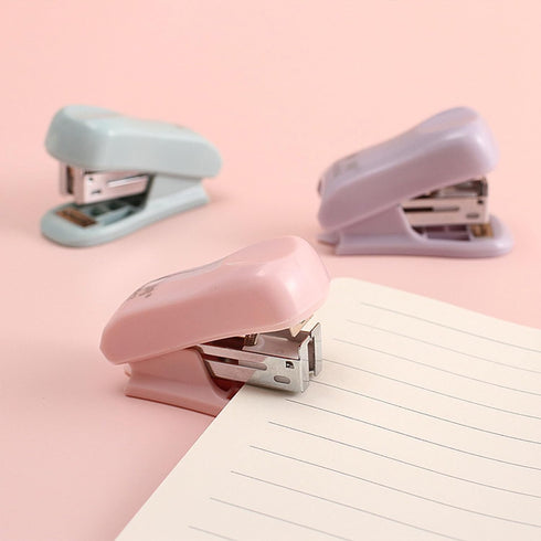Purple Mini Stapler Set with 400 Standard Staples Cute Stapler Includes Built-in Staple Remover Morandi Color Stapler Set for Learning Home Office...
