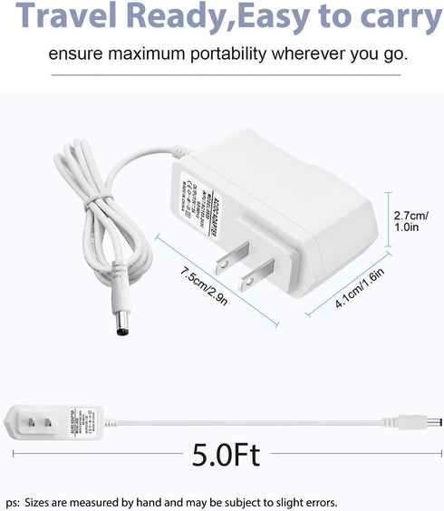 Replacement 5V2A Hello Baby Monitor Charger Adapter for HelloBaby HB66, HB50, HB30, HB6550, HB65, HB65RX, HB65TX Baby Camera Monitor K05S050100U P...