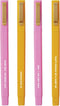 C.R. Gibson Novelty Ball Point Ink Pens - Humorous Sayings in White Font - Pink & Orange - 4 Pack - Funny Writing Instruments (NP9-25505)...