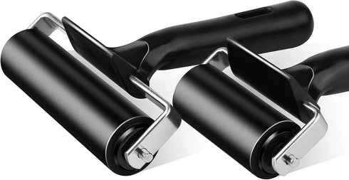 2Pcs Rubber Roller Brayer Rollers Hard Rubber 4 and 2.2 Inch for Printmaking (Black) by HRLORKC…...
