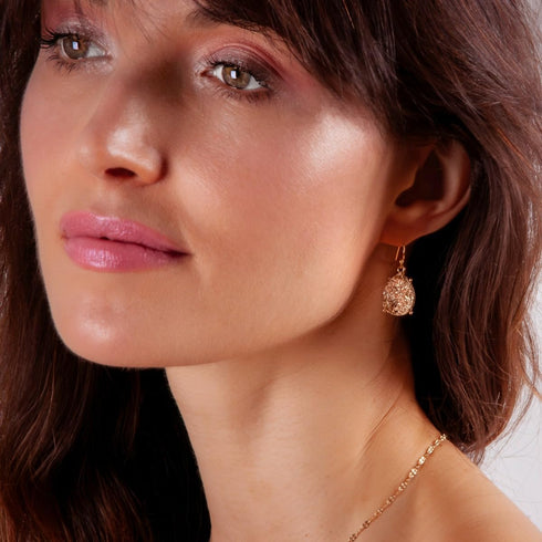 Humble Chic Teardrop Dangle Earrings for Women with Simulated Druzy Stones in Gold or Silver Tone...