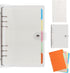 FYY Clear A5 Notebook Binder 6 Ring - Transparent A5 Binder Loose Leaf Notebook Clear Cover Plastic, Refillable A5 Notebook Binder with 45 Sheets ...