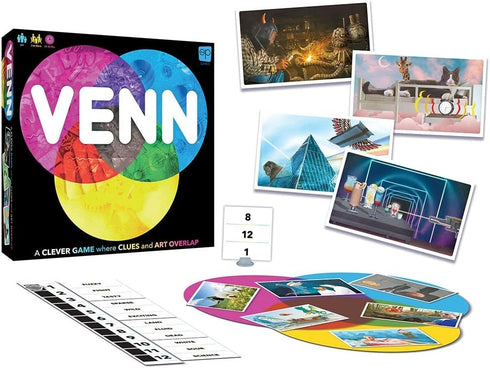 Venn Board Game | Family Game for 2+ Players | Cooperative & Competitive Gameplay Variations | Creative Word Association Game Featuring Unique Gam...
