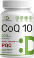 DEAL SUPPLEMENT CoQ10 200mg & PQQ 200mcg, 240 Veggie Capsules – 2 in 1 Coenzyme Q10 Supplement for Better Absorption – Antioxidant Support for Ene...