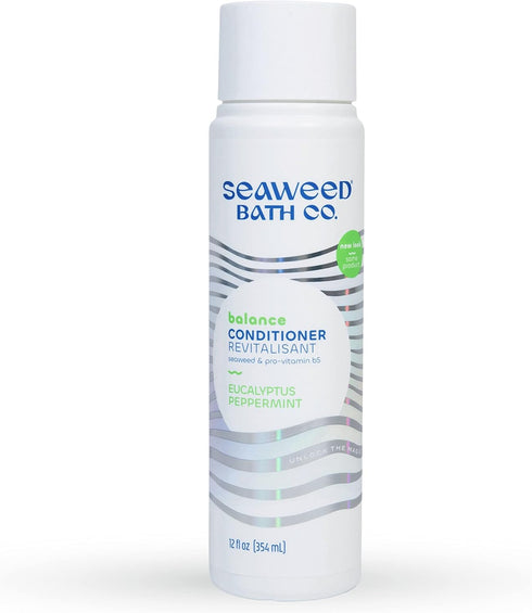 Seaweed Bath Co. Balance Conditioner, Eucalyptus Peppermint Scent, 12 Ounce, Sustainably Harvested Seaweed, Pro Vitamin B5, For Normal to Oily Hai...