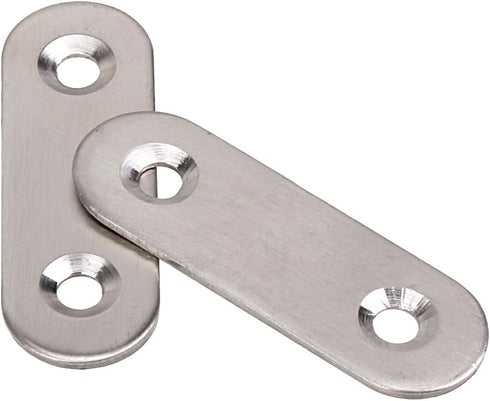 BQLZR Stainless Steel 2 Holes Flat Corner Brace Plate Connector 47x15.5x5mm Pack of 10...