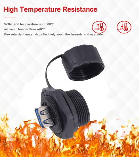 PENGLIN Waterproof USB 3.0 Cable, USB Male to Female Panel Mount Connector with USB Male to Male Extension Cable, USB3.0 Connector Set(Type A Fema...