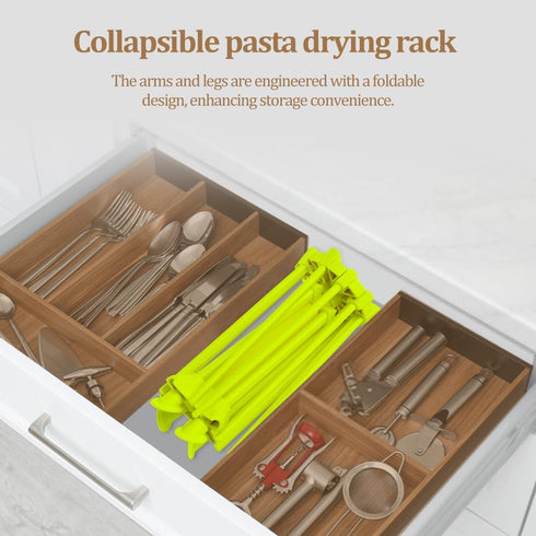 Ourokhome Collapsible Pasta Drying Rack, Plastic Foldable Homemade Fresh Spaghetti Stand Dryer Noodle Hanger for Kitchen with 10 Arms, Stable, Eas...
