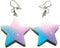 Cotton Candy-colored Glitter Star Earrings on Silvertone Ear Wires pastel goth kawaii pop...