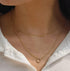 Cowlyn Dainty Layered Necklace Sparkle CZ Circle Pendant Handmade 14k Gold Plated Chain Multilayer Satellite Bead Choker Simple Cute Jewelry Etern...