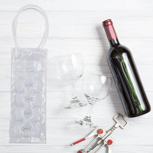 2 Pcs Wine Chiller?Ice Wine Bag, Gel Wine Bottle Chill Cooler Ice Bag,Wine Cooler Refrigerator & Beverage Transport, Clear Freezer Bag?Wine Bottle...