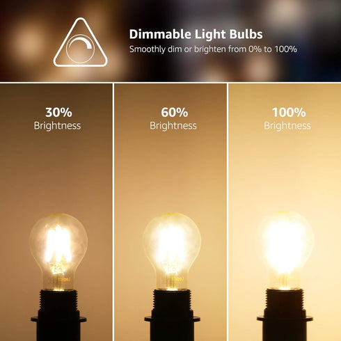Lepro Vintage LED Bulbs, Dimmable Filament Bulb, 8W 800LM, 60W Equivalent, 2700K Warm White, Classic Clear Glass, A19 Shape, E26 Base, Pack of 5...