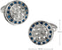 Crystal Blue Round Weave Design Pair Cufflinks in a Presentation Gift Box & Polishing Cloth...