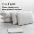Queen 4 Pack Pillow Protectors Queen 20x30 Cotton Sateen Blend Style 450 Thread Count Lab Tested Tight Weave Premium Non Noisy Zip...