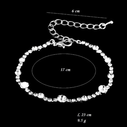 4 Pcs Bridal Jewelry Set for Wedding,Sliver Rhinestone Necklace Bracelet Dangle Earrings Prom Jewelry Sets for Bride,Bridesmaid Jewelry Set for Wo...