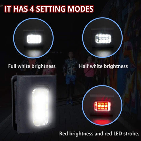 GOANDO Running Lights 2 Pack Safety Jogging LED Light for Runners and Joggers High Visibility Reflective Running Gear with USB Charging Line and S...