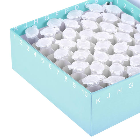 uxcell Centrifuge Tube Freezer Storage Box 100-Well Waterproof Cardboard Holder Blue for 1.5/1.8/2ml Micro Centrifuge Tubes...