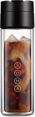 SOMA Double Wall Glass Tea and Coffee Cold Brew Bottle, Black, 12oz (SM18501K)...
