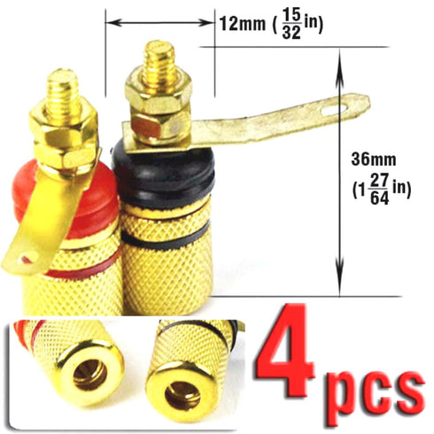CESS Amplifier Terminal Connector Binding Post Banana Plug Jack Socket (4 Pack)...