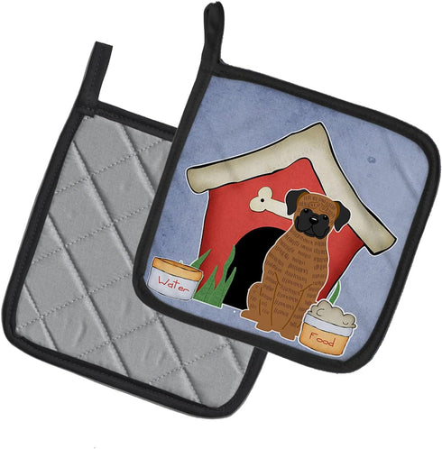 Caroline's Treasures BB2871PTHD Dog House Collection Brindle Boxer Pair of Pot Holders Kitchen Heat Resistant Pot Holders Sets Oven Hot Pads for C...