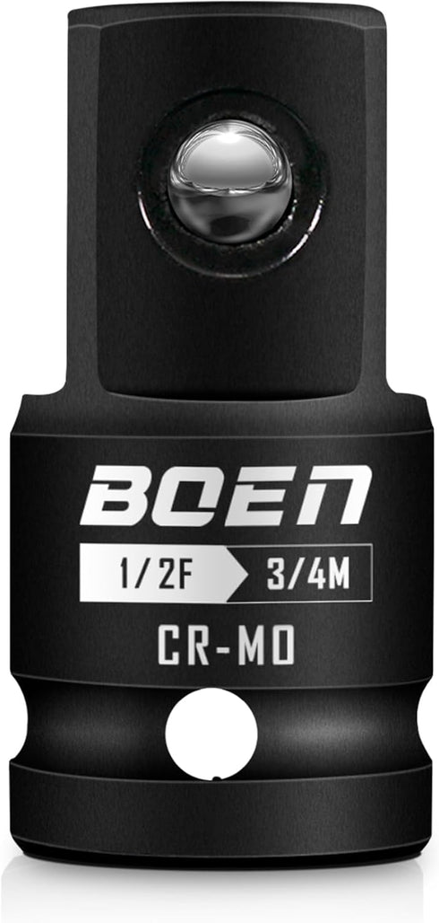 Boen 1/2" F to 3/4" M Impact Socket Adapter, Cr-Mo Steel,Socket Adapter Set for Impact Driver Conversions...