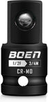Boen 1/2" F to 3/4" M Impact Socket Adapter, Cr-Mo Steel,Socket Adapter Set for Impact Driver Conversions...