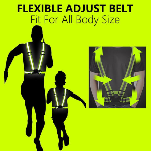 Reflective Vest Running Gear,High Visible Reflective Gear for Nighttime Running Biking Motorcycle Dog Walking, Adjustable Safety Vests fits Men Wo...